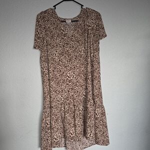 A New Day Brown Leopard Print Mini Dress